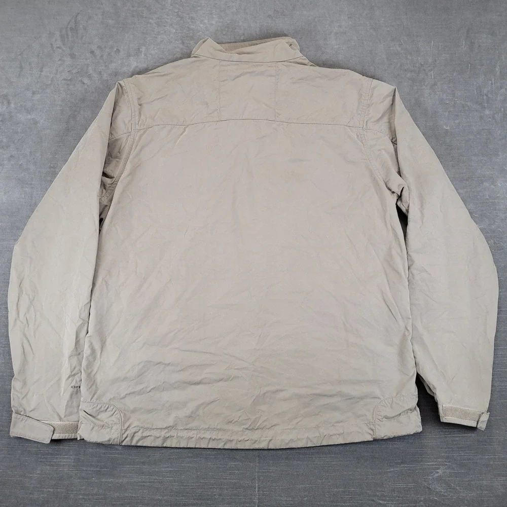 Columbia Full Zip Jacket Mens Large Tan Chore Barn Lightweight Windbreaker